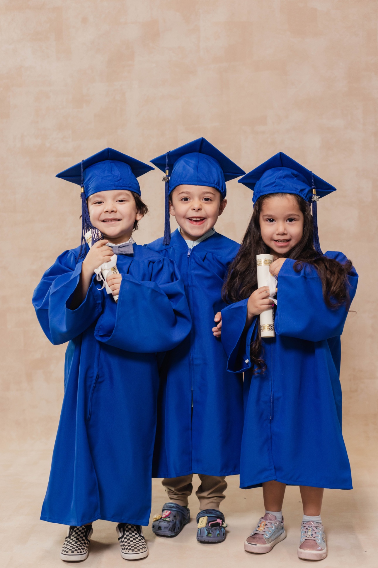 3 cousins, Paulo, Lucca and Esther are graduating Prek-4 from Oaks Learning Center in Red Oak. They are excited and ready for Kindergarten
