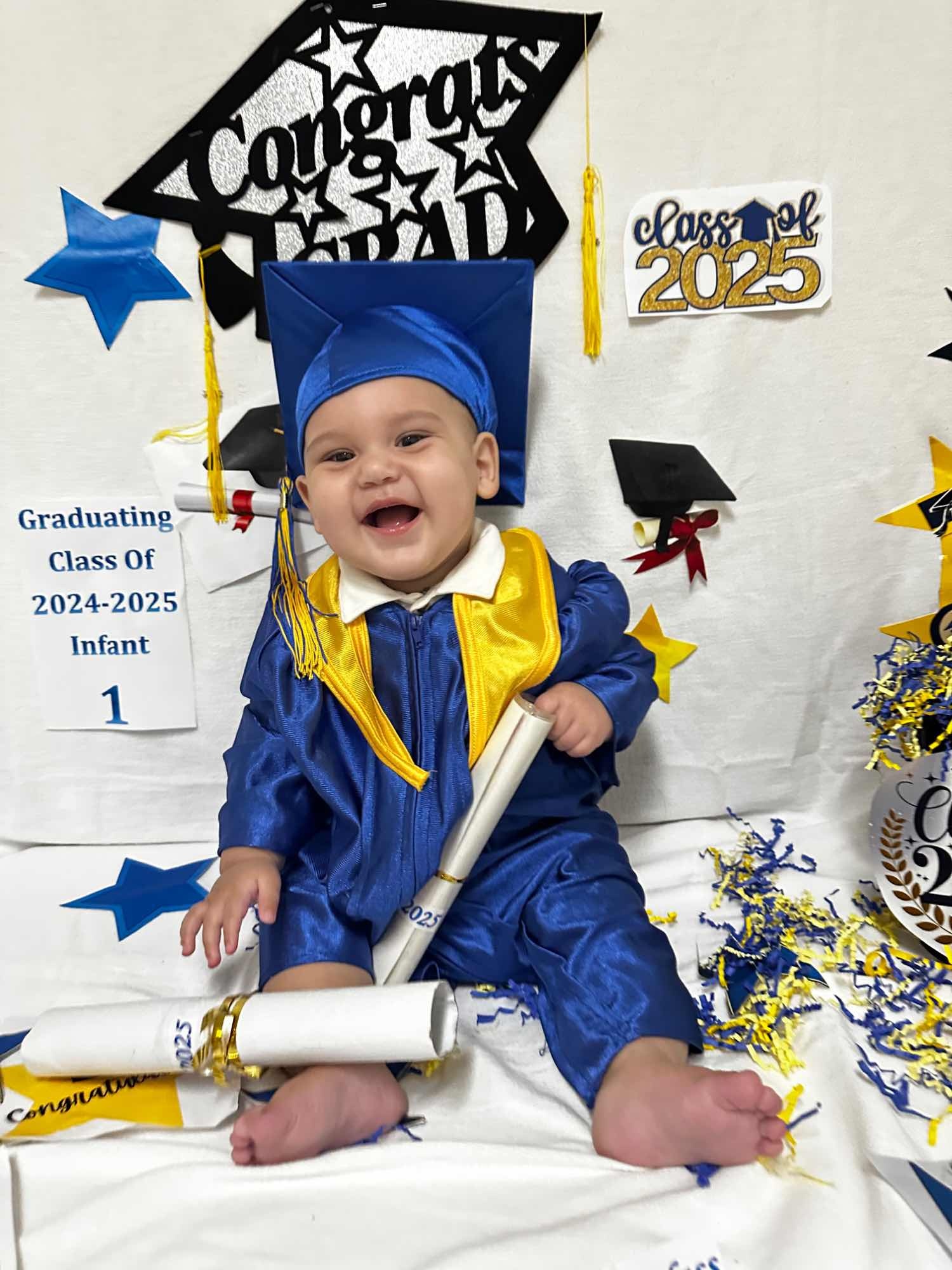 I would like to share a picture of my grad for the brag about your grad<br />
segment.
This is Kristopher Reimer and he graduated from his infants class at the<br />
Child Development Academy at CFBISD. We are proud of our grad and all the<br />
milestones he has achieved this year. We also hope this picture puts a<br />
smile on everyone’s face! We love watching NBC 5 every morning! ❤️