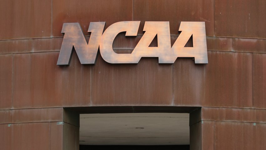 FILE – The nation office of the NCAA is shown in Indianapolis on March 12, 2020. (AP Photo/Michael Conroy, File)