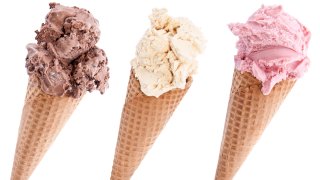 Different sorts of Ice Cream isolated on white background
