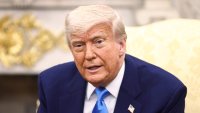 US President Donald Trump during a meeting with Cyril Ramaphosa, South Africa’s president, not pictured, in the Oval Office of the White House in Washington, DC, US, on Wednesday, May 21, 2025. Ramaphosa said “We are essentially here to reset the relationship between the United States and South Africa.” Photographer: Jim Lo Scalzo/EPA/Bloomberg via Getty Images