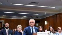 Secretary of Health and Human Services Robert F. Kennedy Jr. looks on as he testifies on proposed budget estimates for fiscal year 2026 for the department on Capitol Hill in Washington, D.C., on May 20, 2025.