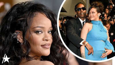 Rihanna shows off baby bump with ASAP Rocky at Cannes