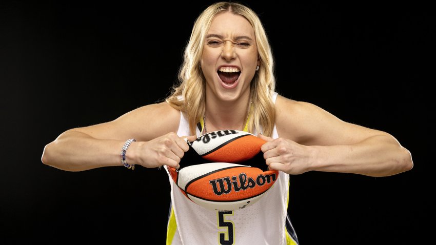 May 7, 2025; Arlington, TX, USA; Dallas Wings guard Paige Bueckers poses for a photo during the 2025 Dallas Wings Media Day.