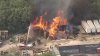 Large stack of pallets catches fire in Southern Dallas