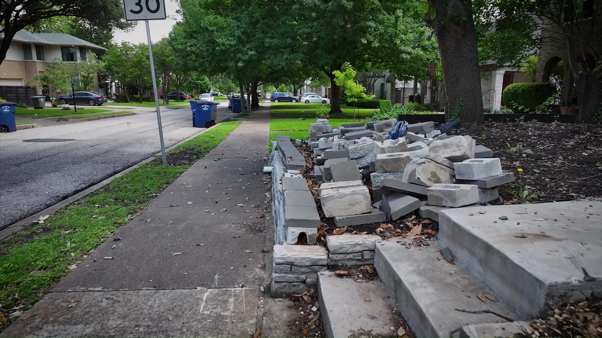 A car crash in Dallas damaged a retaining wall on Sunday, April 27, 2025.