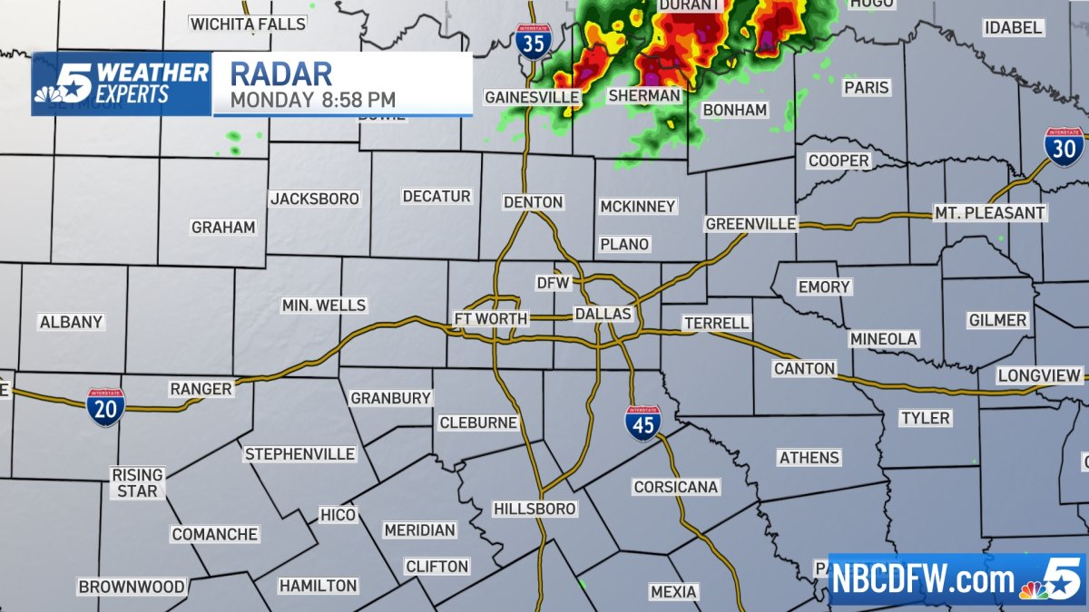 Live Radar: Severe T-storms, large hail in North Texas Monday – NBC 5 ...