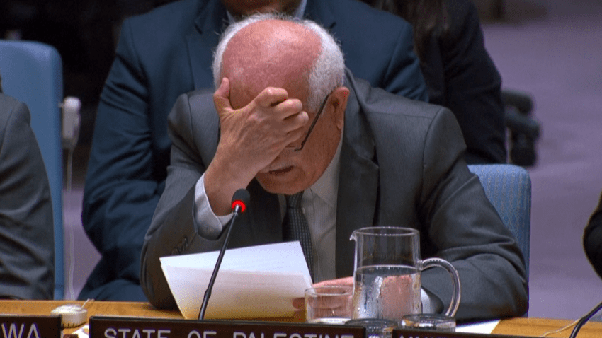 Palestinian Ambassador to the United Nations Riyad Mansour struggled to hold back tears Wednesday while addressing the Security Council.