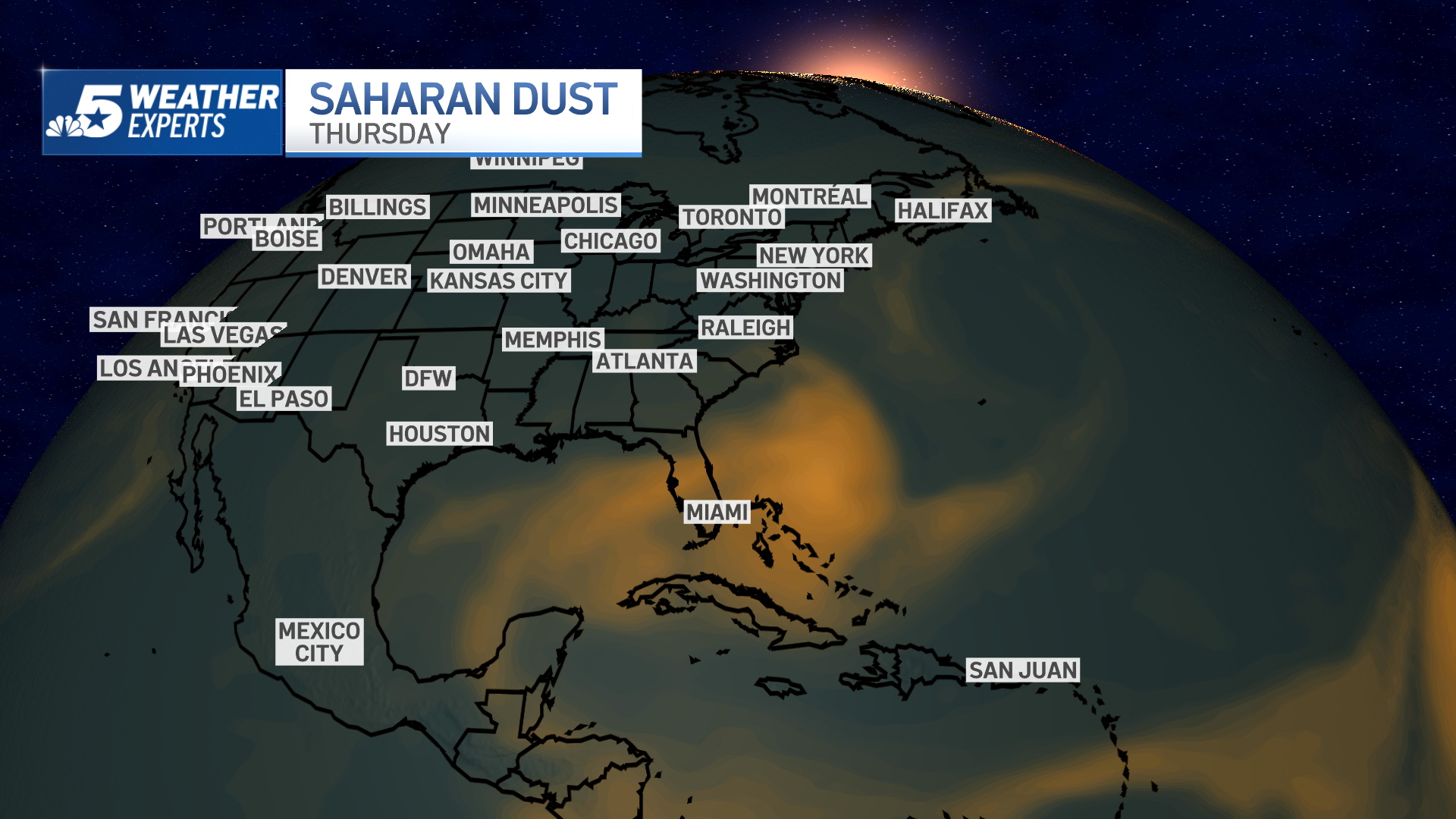 Saharan dust arrives in Gulf of Mexico