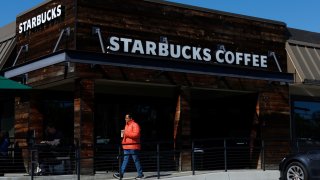 A Starbucks store is shown in Encinitas, California, on Feb. 24, 2025.