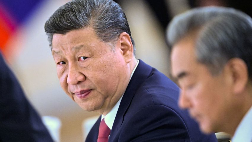 Chinese President Xi Jinping attends a meeting with Russian President Vladimir Putin at the Kremlin in Moscow, Russia, May 8, 2025.