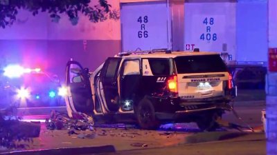 2 officers injured, 1 person killed after violent crash in Dallas