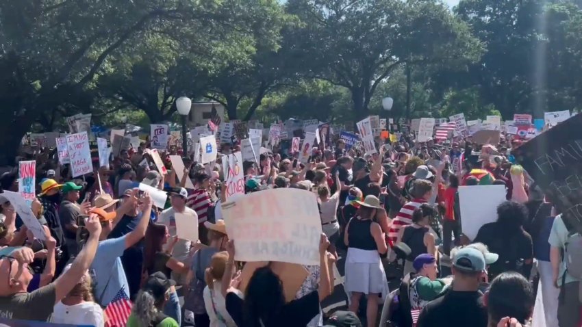 Hundreds gather outside Texas Capitol in Austin for ‘No Kings' rally