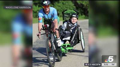 Plano mother and son duo compete in triathlon