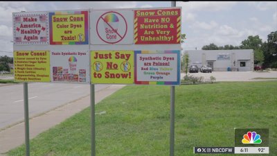 Snowcone stand in Arlington caught up in synthetic dye battle