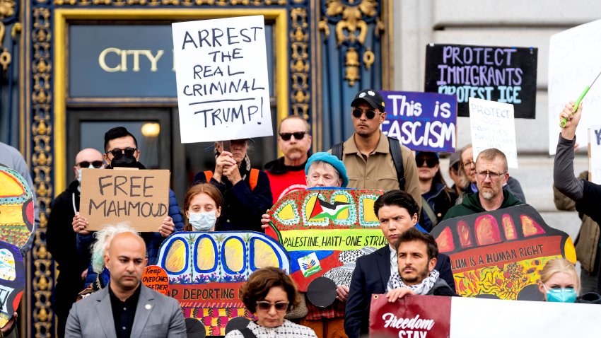 Protesters against President Donald Trump's travel ban.