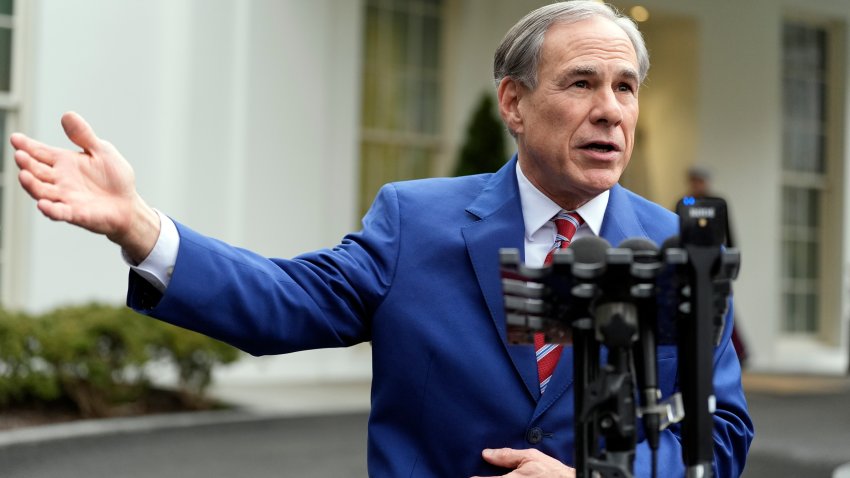 FILE – Texas Gov. Greg Abbott speaks to reporters outside the West Wing of the White House, Feb. 5, 2025, in Washington. (AP Photo/Alex Brandon, File)