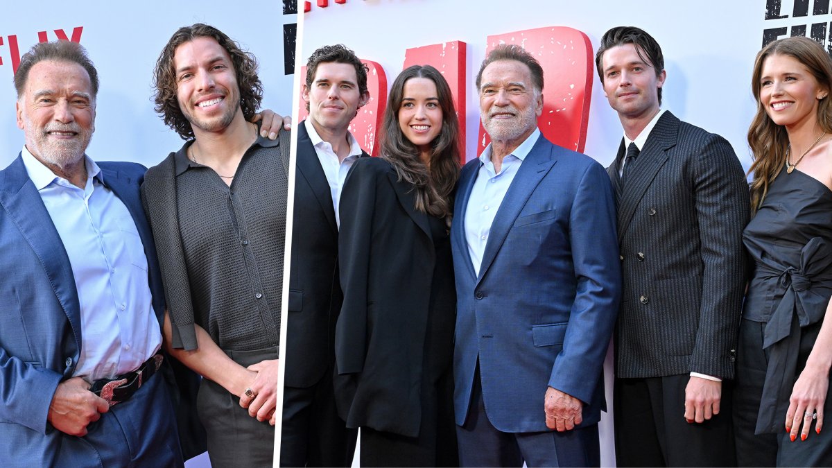 Arnold Schwarzenegger smiles with all 5 kids in rare family red carpet