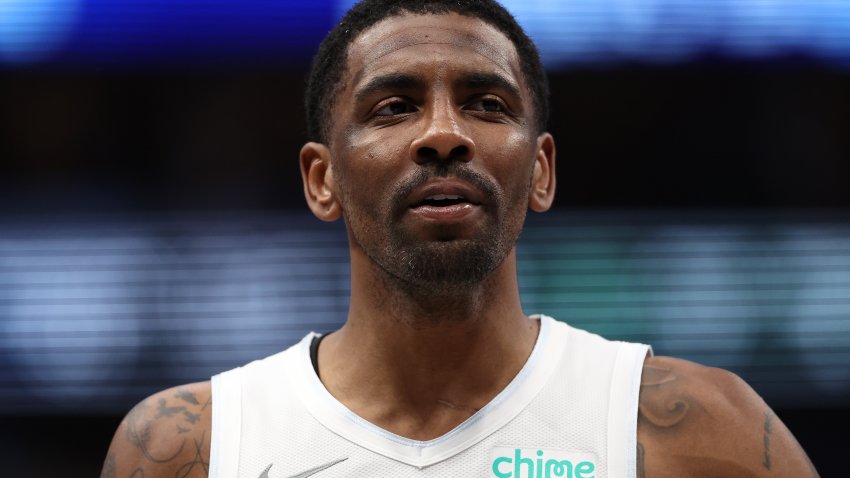 DALLAS, TEXAS – MARCH 01: Kyrie Irving #11 of the Dallas Mavericks looks on during the second half against the Milwaukee Bucks at American Airlines Center on March 01, 2025 in Dallas, Texas.
