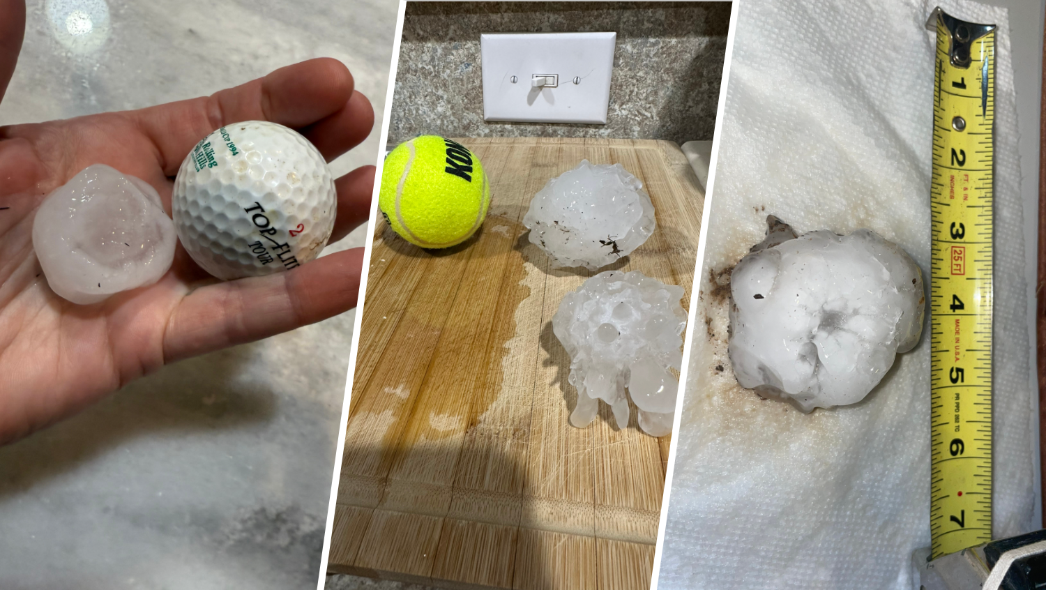 Photos: Hail golf ball size and larger in North Texas on June 1, 2025