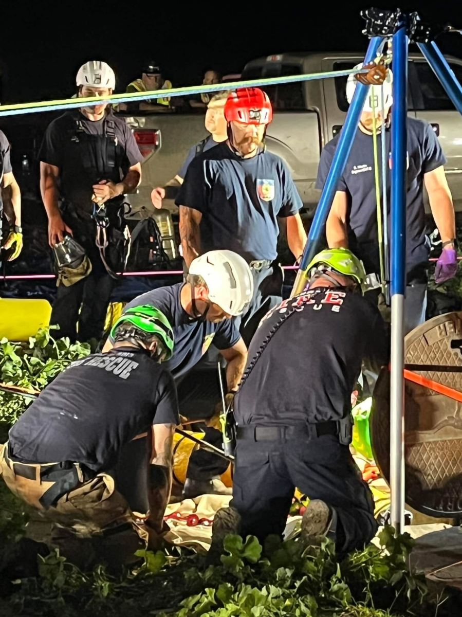 firefighters performing a technical rescue