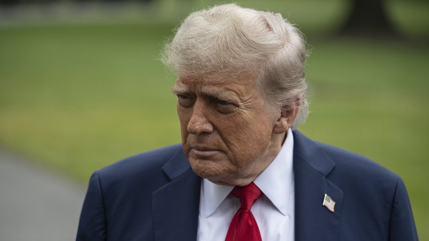 President Donald Trump departs from the White House to Calgary, Canada, on June 15, 2025.