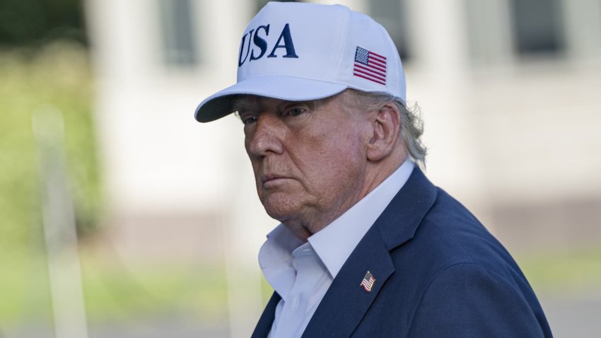United States President Donald Trump walks toward the White House upon his arrival from New Jersey in Washington DC on July 6, 2025.