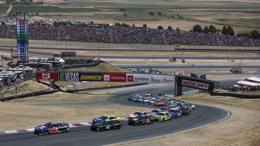 Joey Logano leads the field at Sonoma Raceway