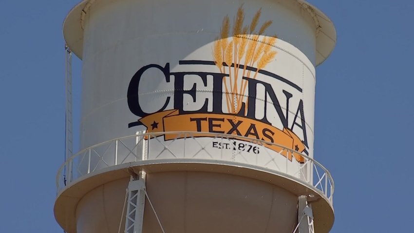 A water tower in the city of Celina.