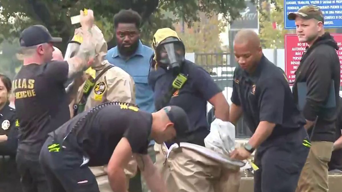 Dallas law enforcement evacuated an ICE facility after an early morning hazmat call. Officials continue to assess and manage the situation.