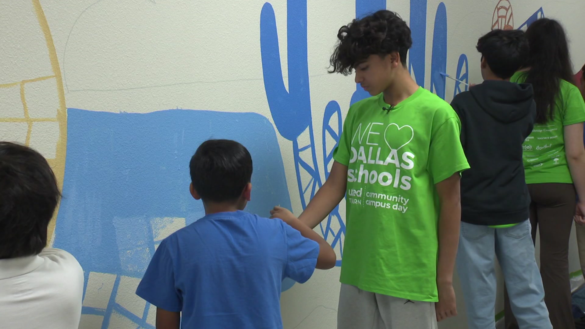 Dallas students paint mural that brings school values to life