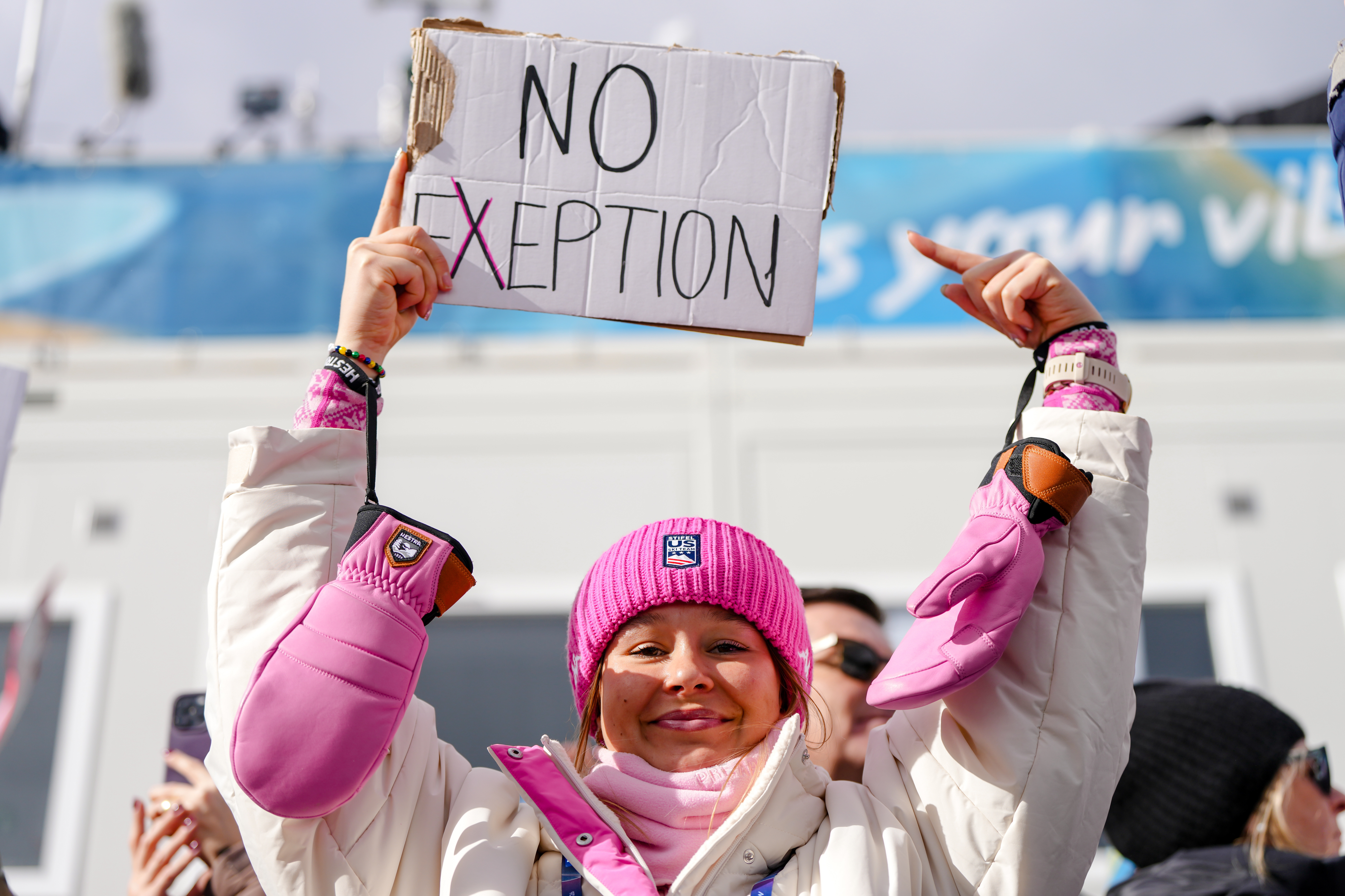 U.S. Nordic combined skier protests women's exclusion from sport while supporting brother