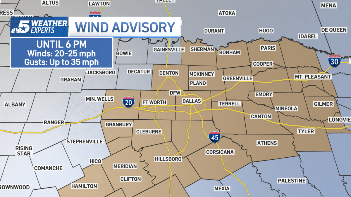 NBC 5 Forecast: A Wind Advisory and elevated fire danger for today ...