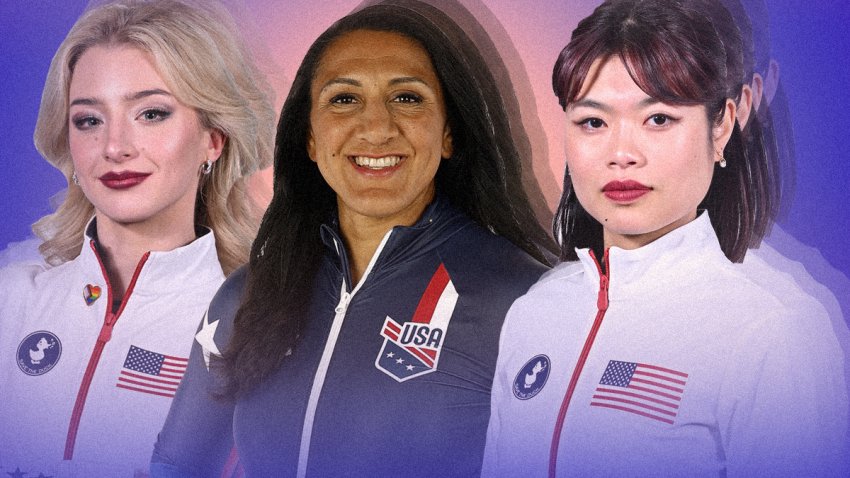 Amber Glenn, Elana Meyers Taylor and Emily Chan