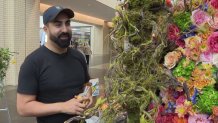 Eduardo Lua talks about creating artwork with flowers for Fleurs de Villes, March 2026 at NorthPark Center.