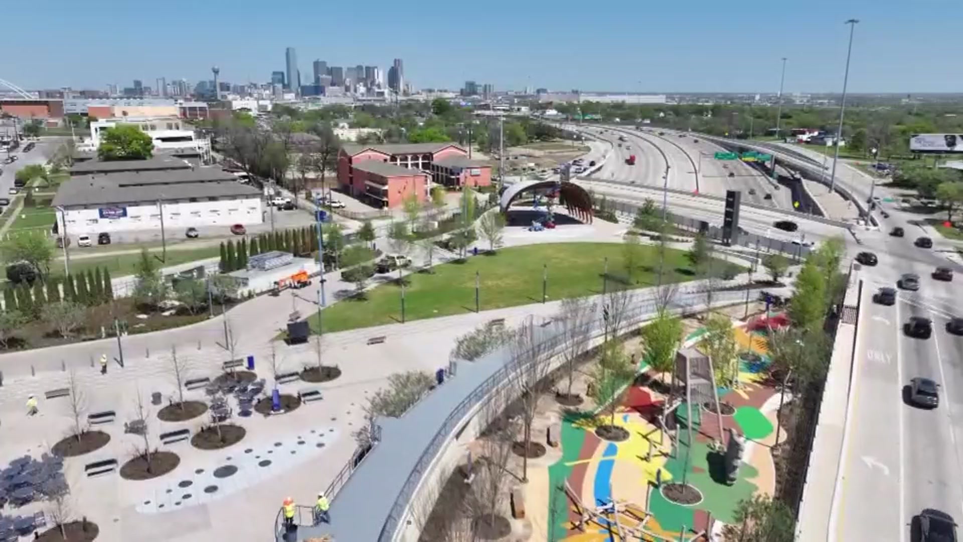 Halprin Park nears opening above I-35 in southern Dallas
