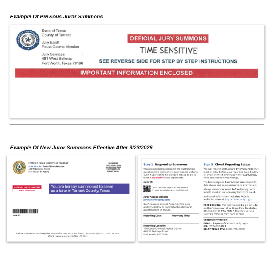 Tarrant County launches new jury summons postcard with QR code, digital updates