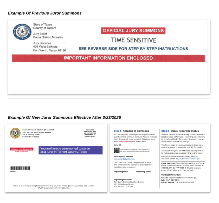 Tarrant County launches new jury summons postcard with QR code, digital updates