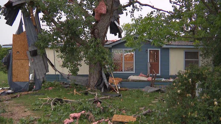 ‘You could see the sky': New home damaged after tornadoes sweep Johnson County