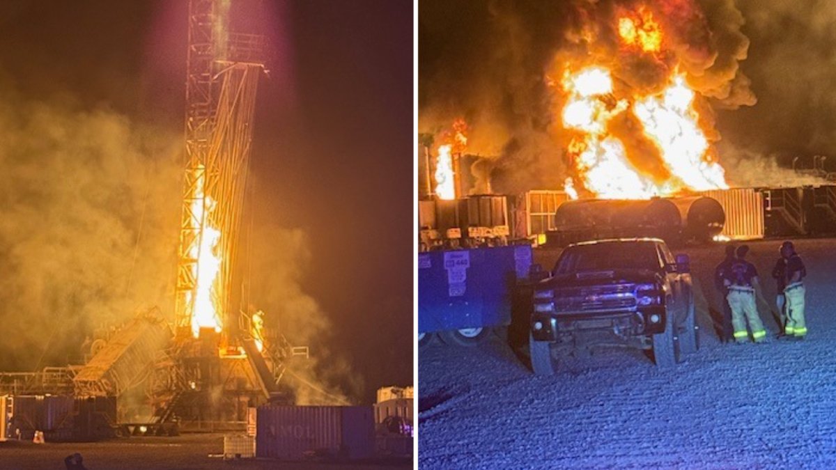Texas well site explosion triggers large fire and evacuations, but no injuries