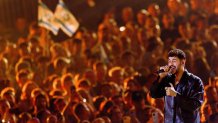 Noam Bettan from Israel with the song "Michelle" performs during the rehearsal for the final.