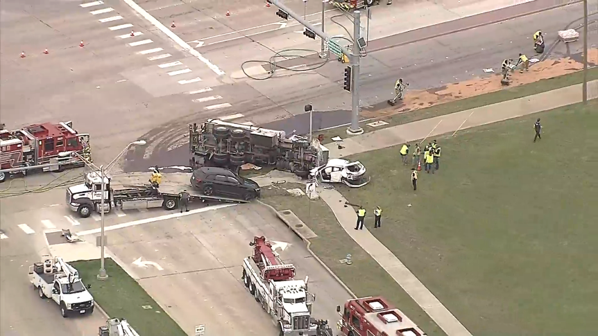 Oil tanker crash at Plano intersection, officials ask drivers to avoid area