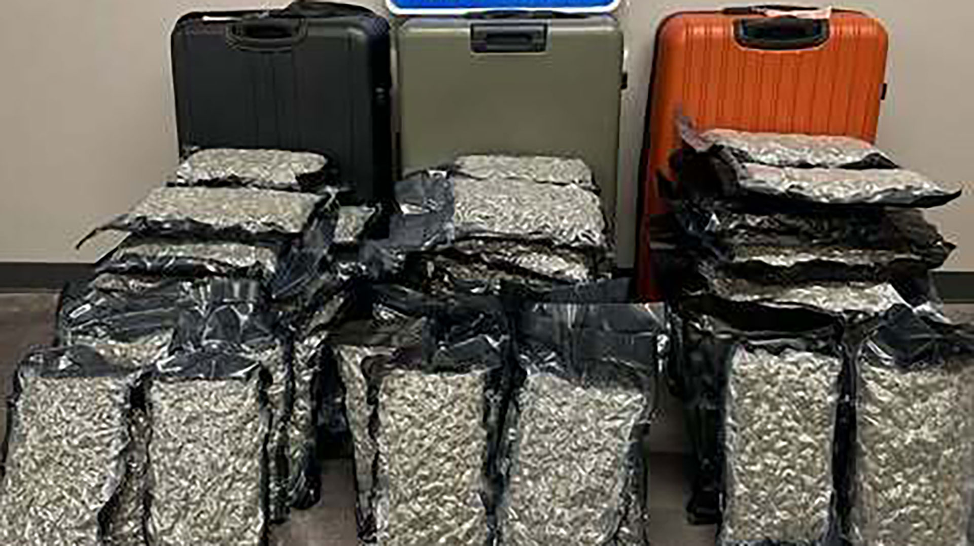 Woman arrested at Dallas Love Field with 75 pounds of marijuana in 3 suitcases