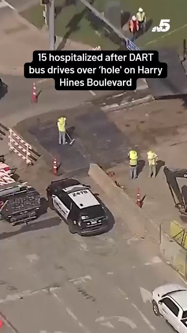 nbcdfw.com - NBCDFW Staff - 15 hospitalized after DART bus drives over 'hole