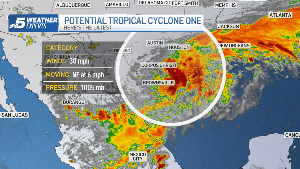 Tropical system organizes near the Texas Gulf Coast, could become first named storm