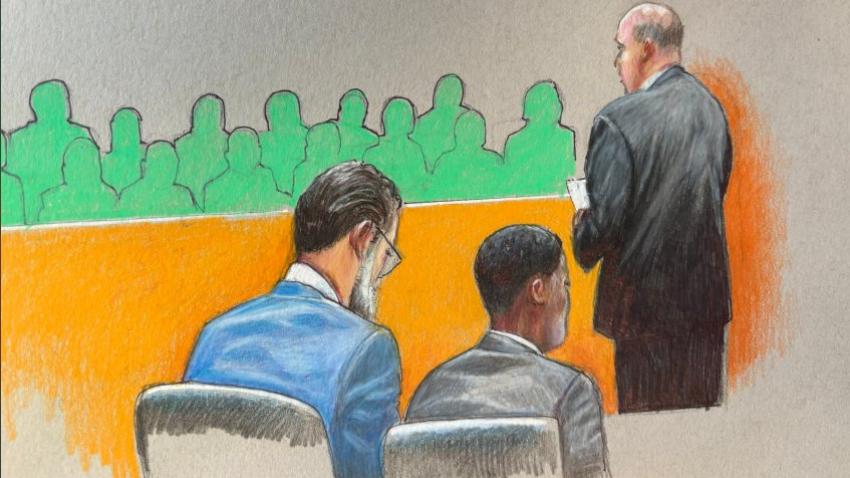 Sketches of Karmelo Anthony in court with attorneys delivering closing remarks, Tuesday, June 9, 2026.