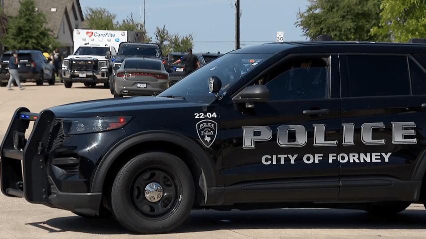 Image of Forney Police at the scene of a targeted home shooting.