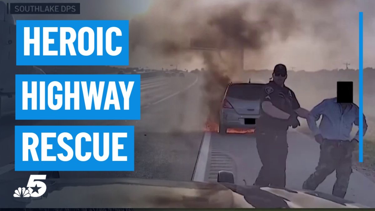 Heroic Highway Rescue: Officer Pulls Driver From Burning Car