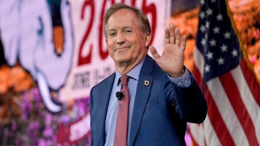HOUSTON, TEXAS – JUNE 12: Texas Attorney General Ken Paxton is shown during the Texas GOP convention in the George R. Brown Convention Center in Houston Friday, June 12, 2026.
