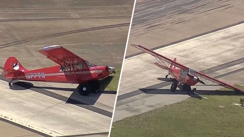 An Aviat Husky A-1C-200 veered off the runway after landing at Arlington Municipal Airport in Texas on Monday, July 27, 2026. No injuries were reported.